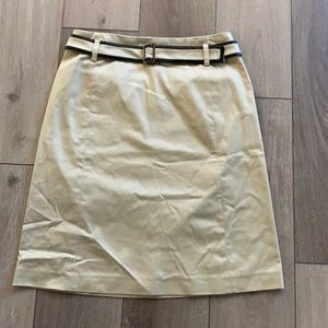 Cute khaki pencil skirt with belt detail!